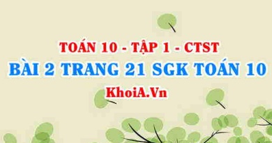 Bài 2 trang 21 SGK Toán 10 tập 1 Chân trời sáng tạo